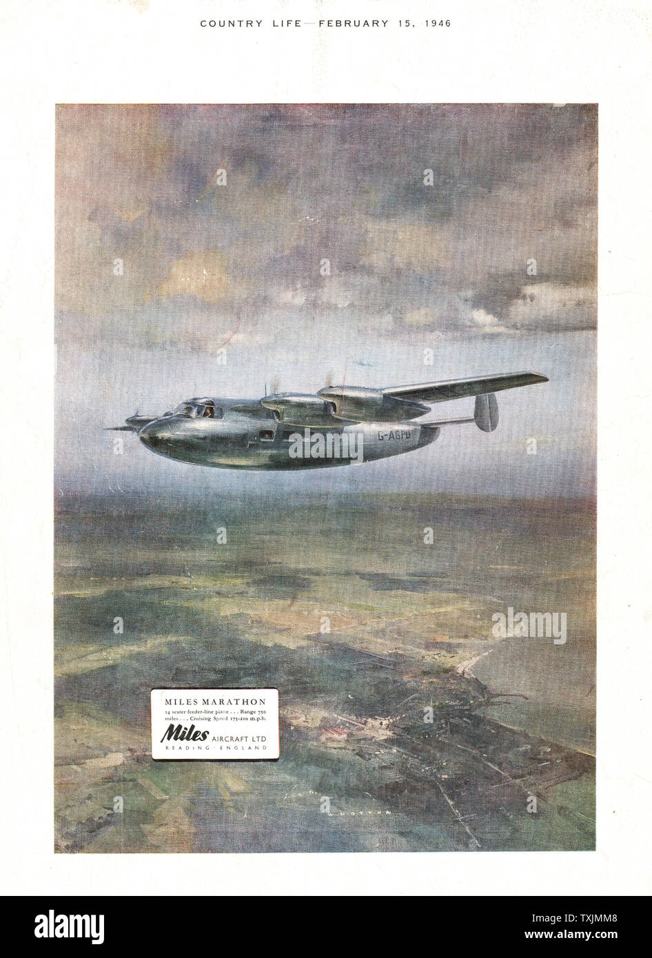 1946 UK Magazine  Miles Aircraft Ltd Advert Stock Photo