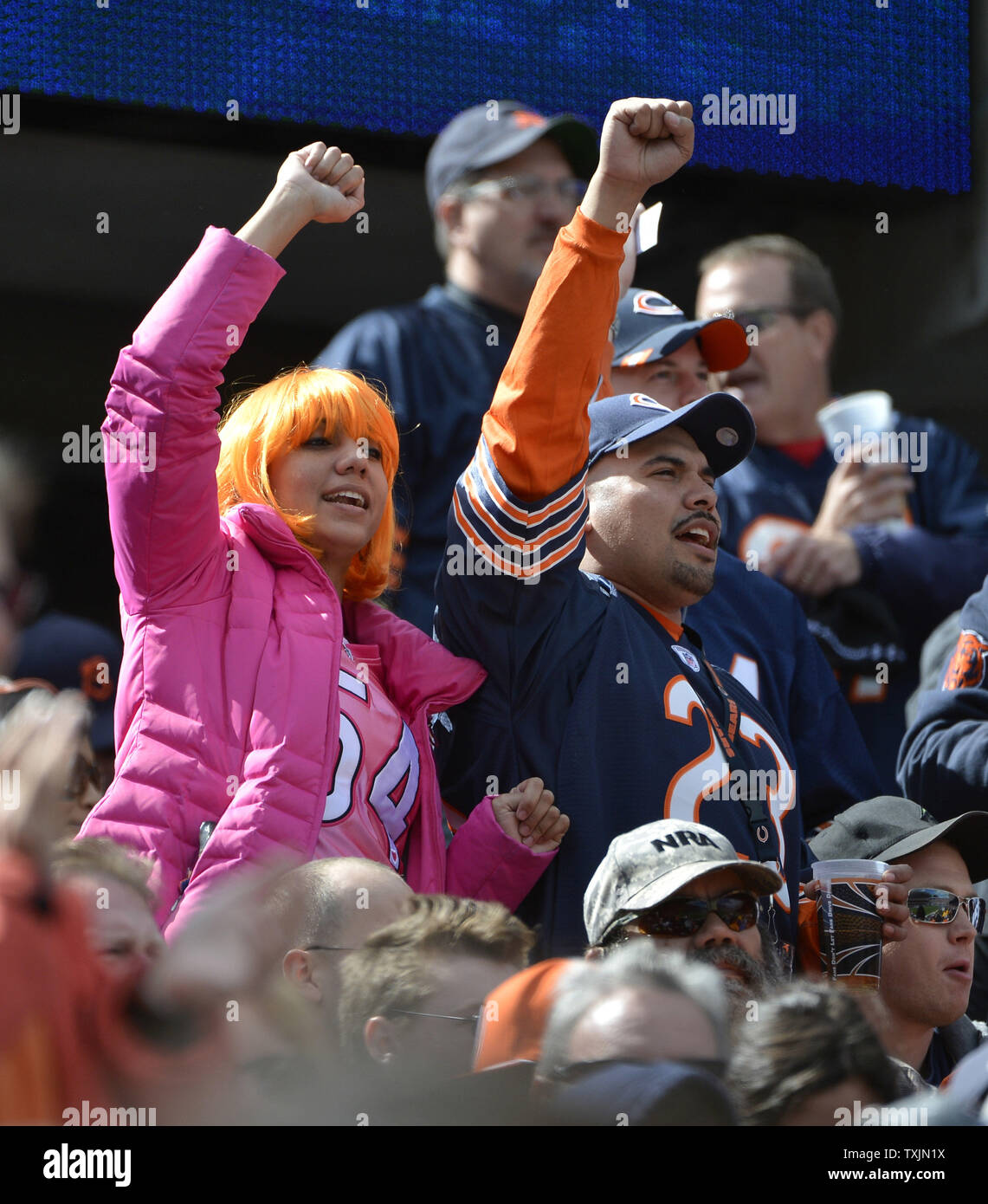 Chicago Bears fans cheer during the fourth quarter against the Kansas City  Chiefs at Soldier Field on December 4, 2011 in Chicago. The Chiefs won  10-3. UPI/Brian Kersey Stock Photo - Alamy