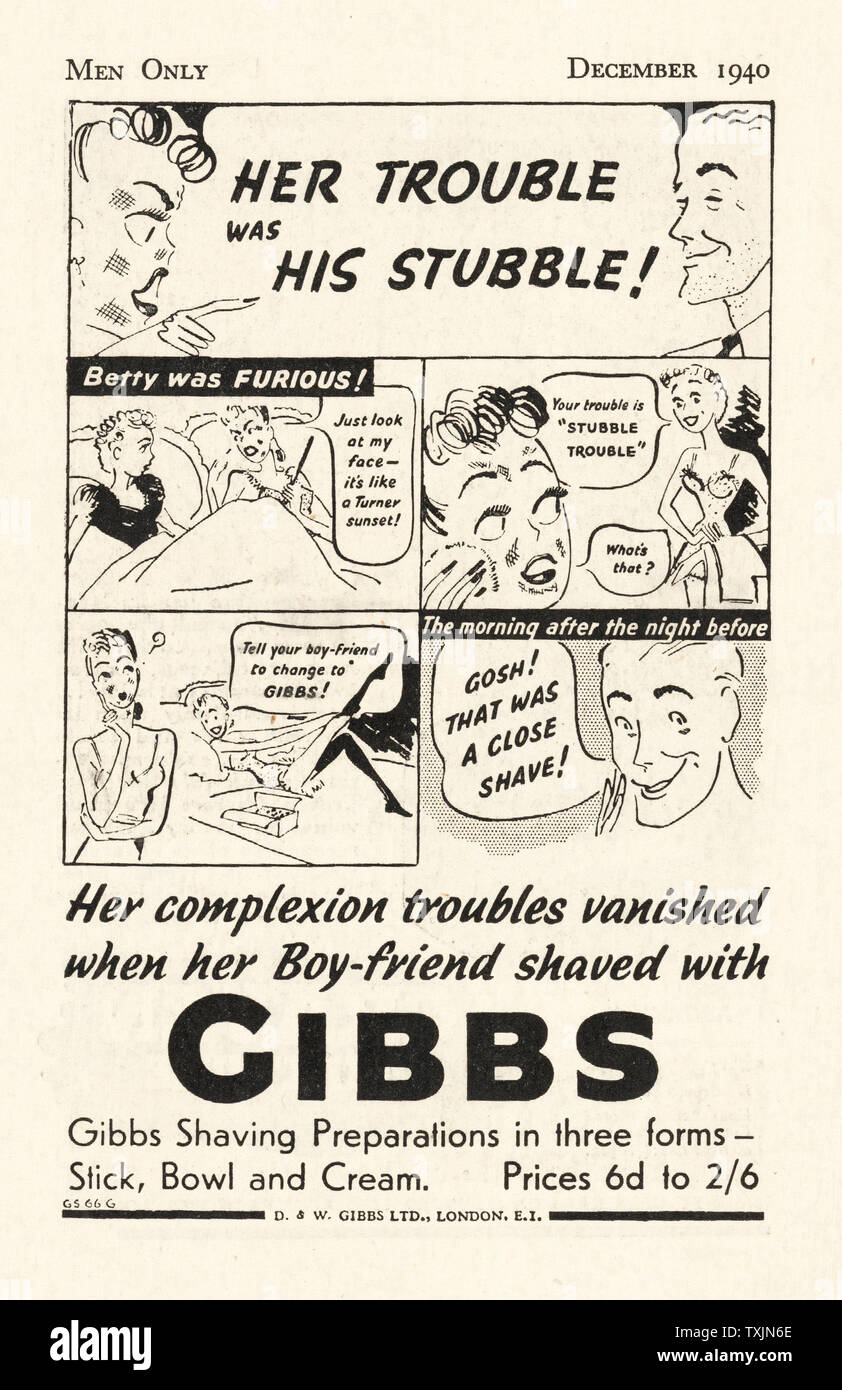 1940 UK Magazine Gibbs Toothpaste Advert Stock Photo - Alamy