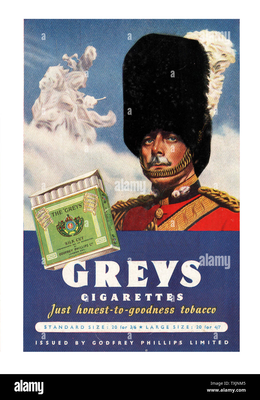 1940 UK Magazine Greys Cigarette Advert Stock Photo