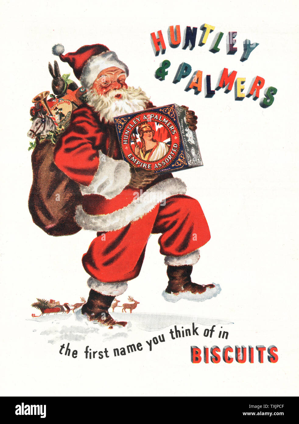 1945 UK Magazine Huntley & Palmers Biscuits Advert Stock Photo