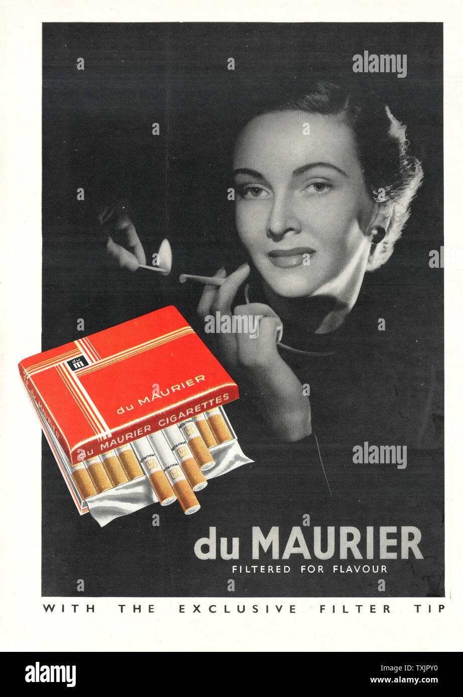 1949 UK Magazine Du Maurier Cigarettes Advert Stock Photo