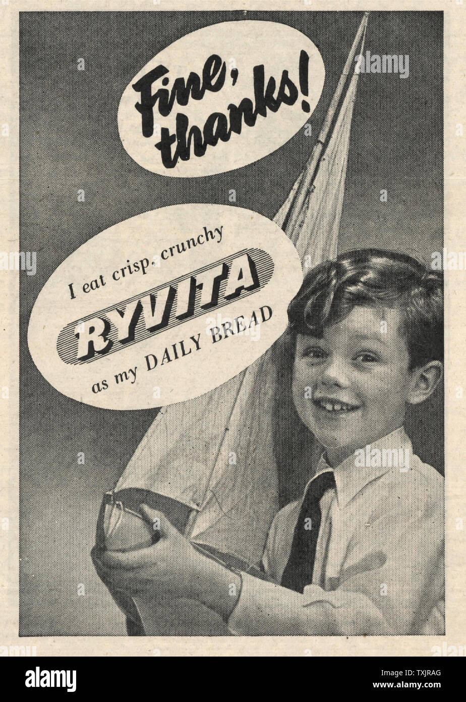 1946 UK Magazine Ryvita Advert Stock Photo