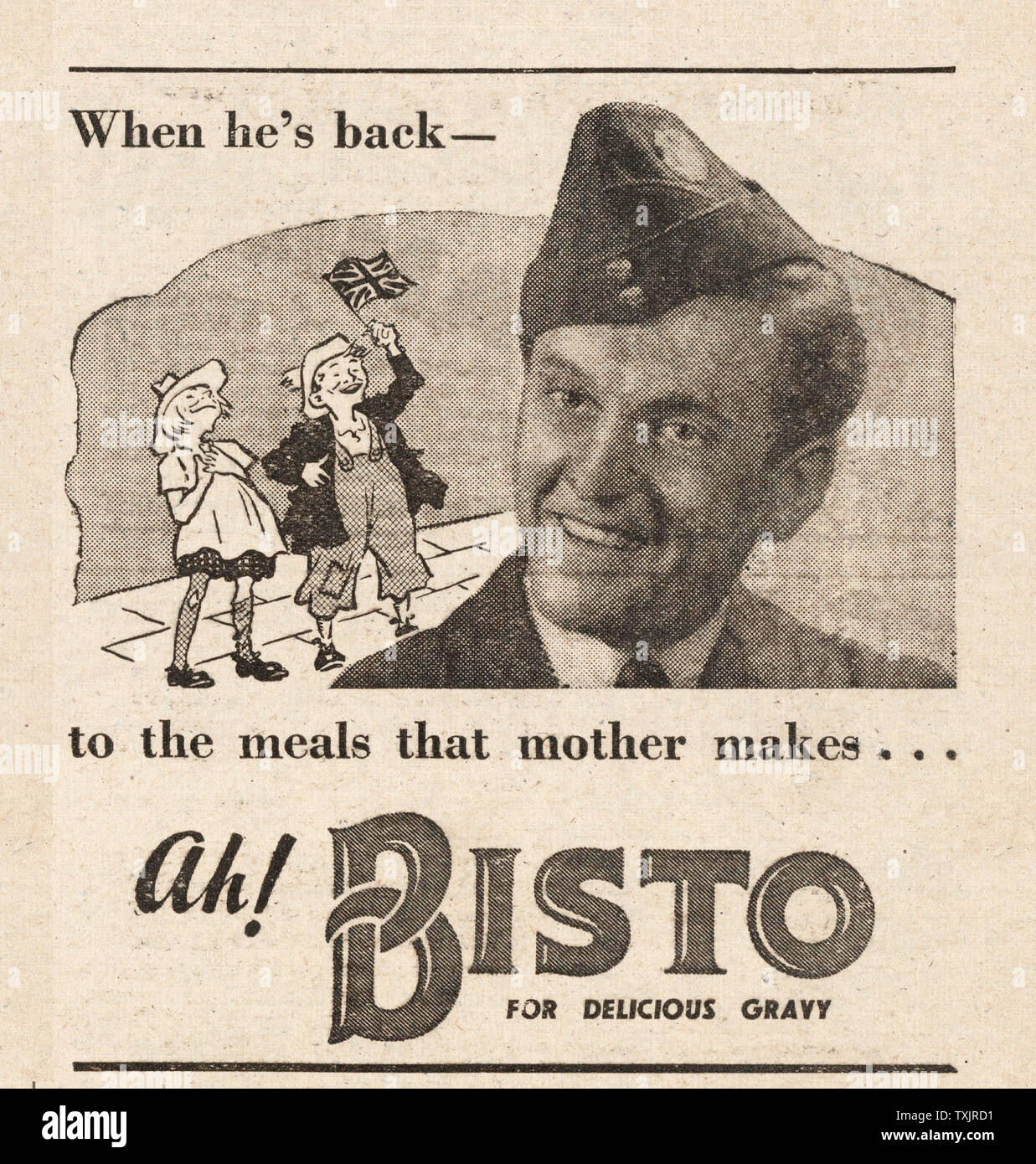 1945 UK Magazine Bisto Advert Stock Photo