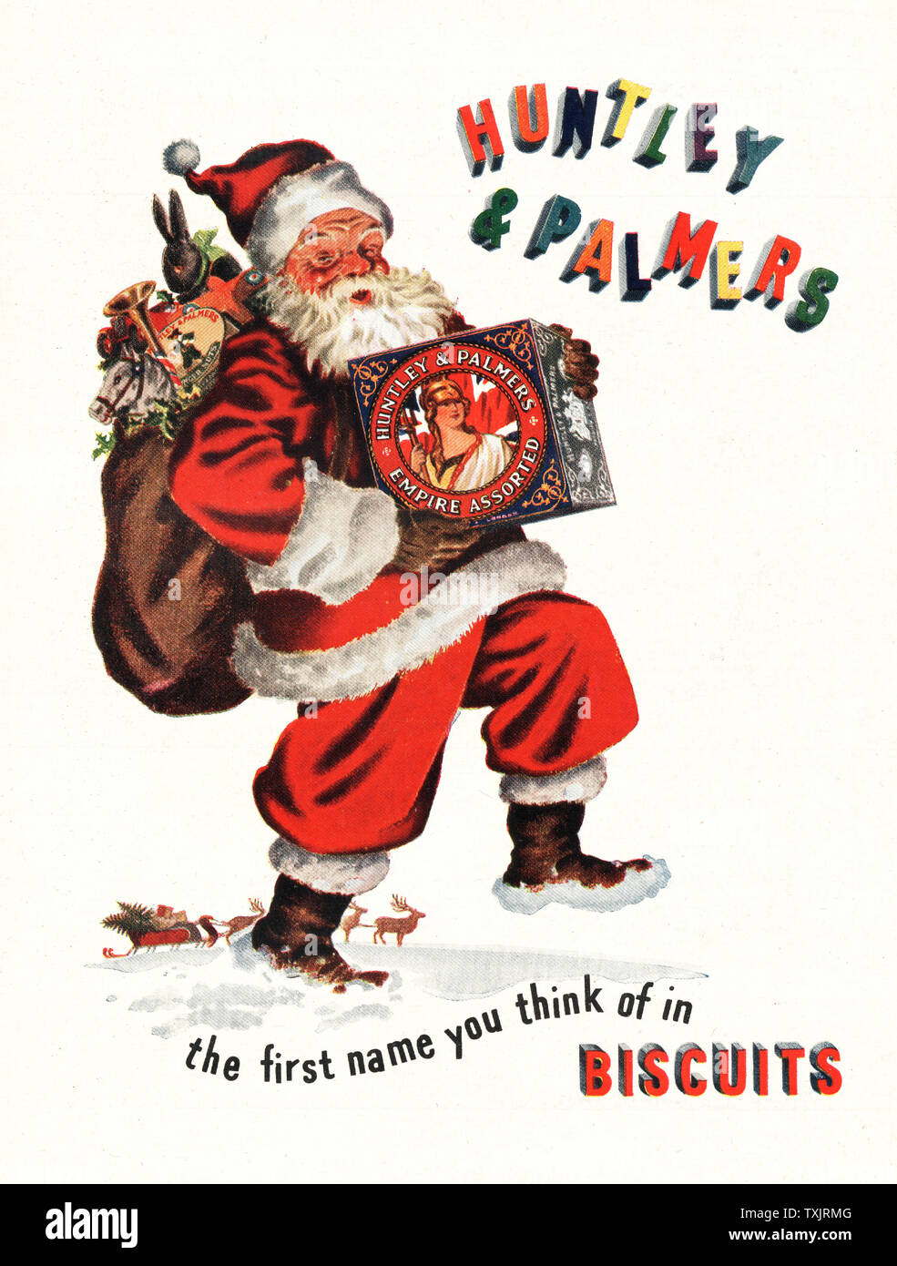 1945 UK Magazine Huntley & Palmers Biscuits Advert Stock Photo