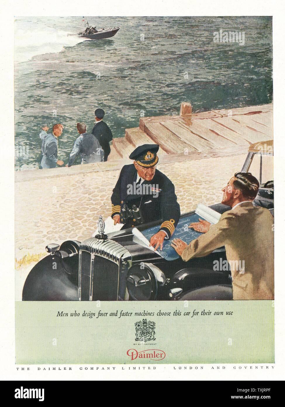 1945 UK Magazine Daimler Car Advert Stock Photo