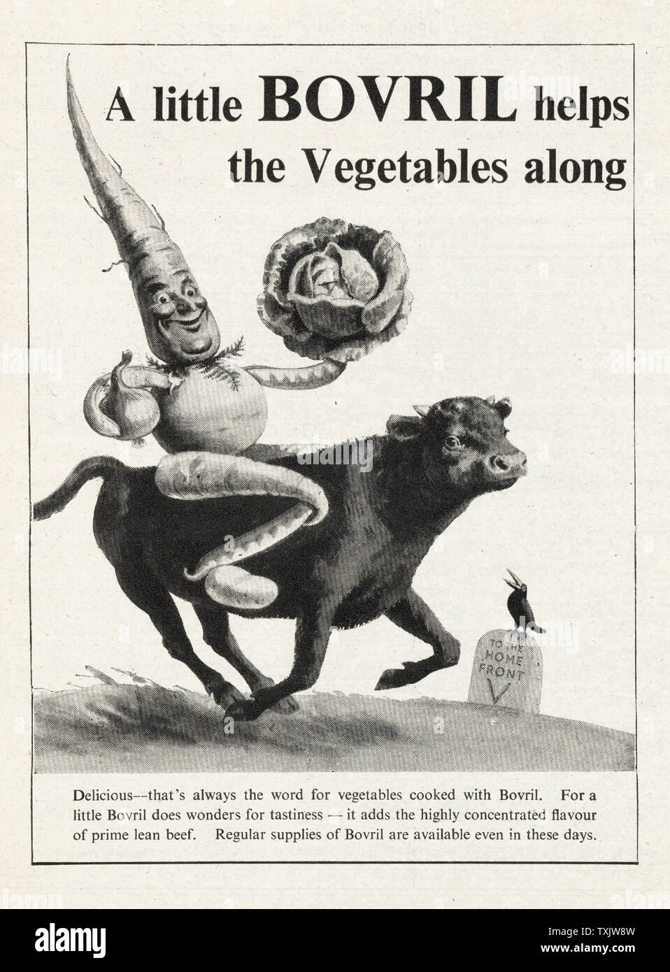 1944 UK Magazine Bovril Advert Stock Photo