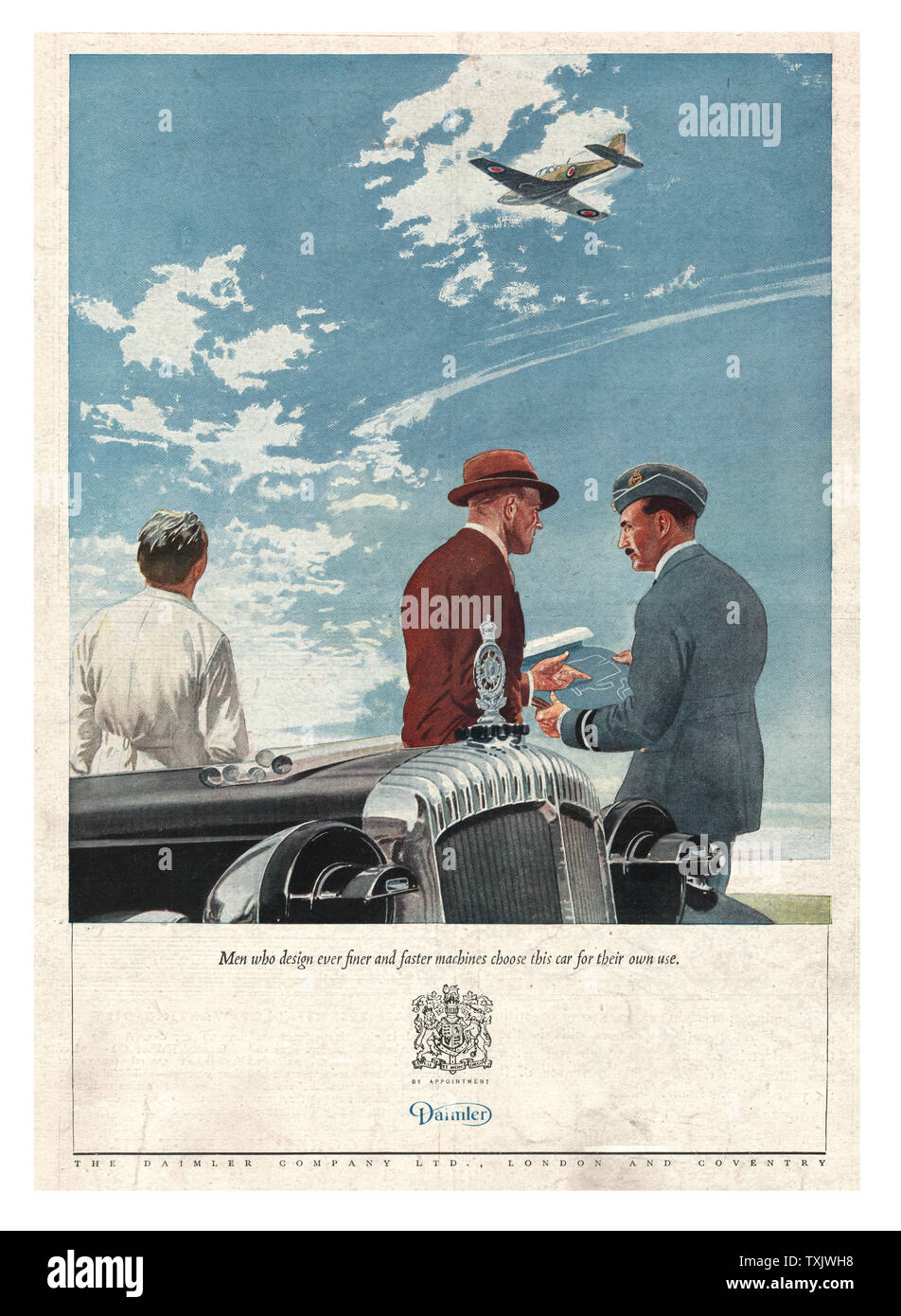 1944 UK Magazine Daimler Car Advert Stock Photo