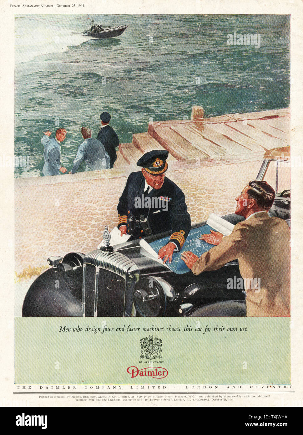 1944 UK Magazine Daimler Car Advert Stock Photo