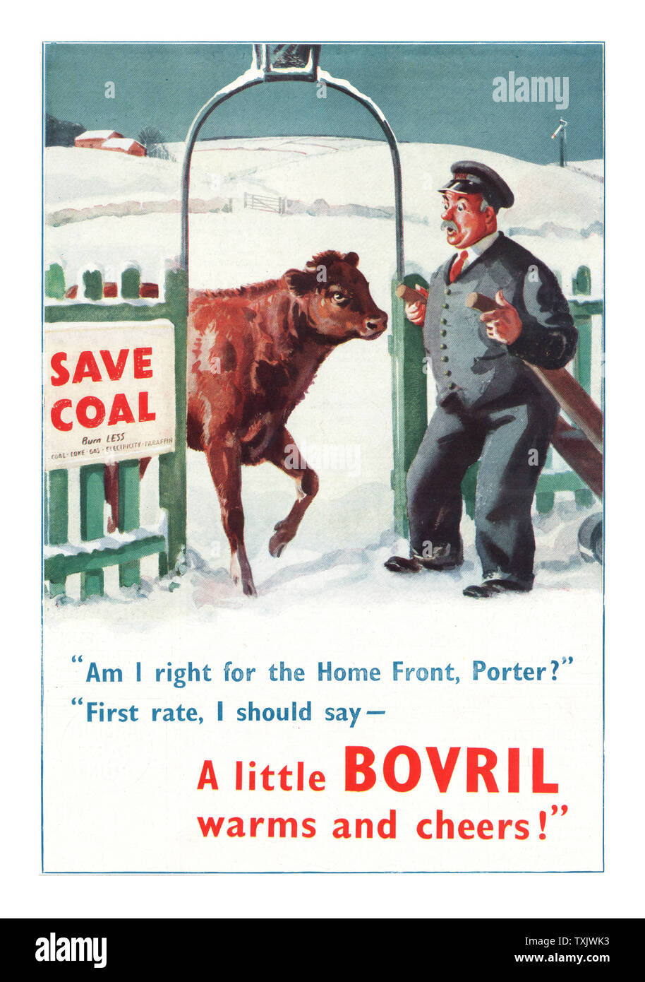 1943 UK Magazine Bovril Advert Stock Photo