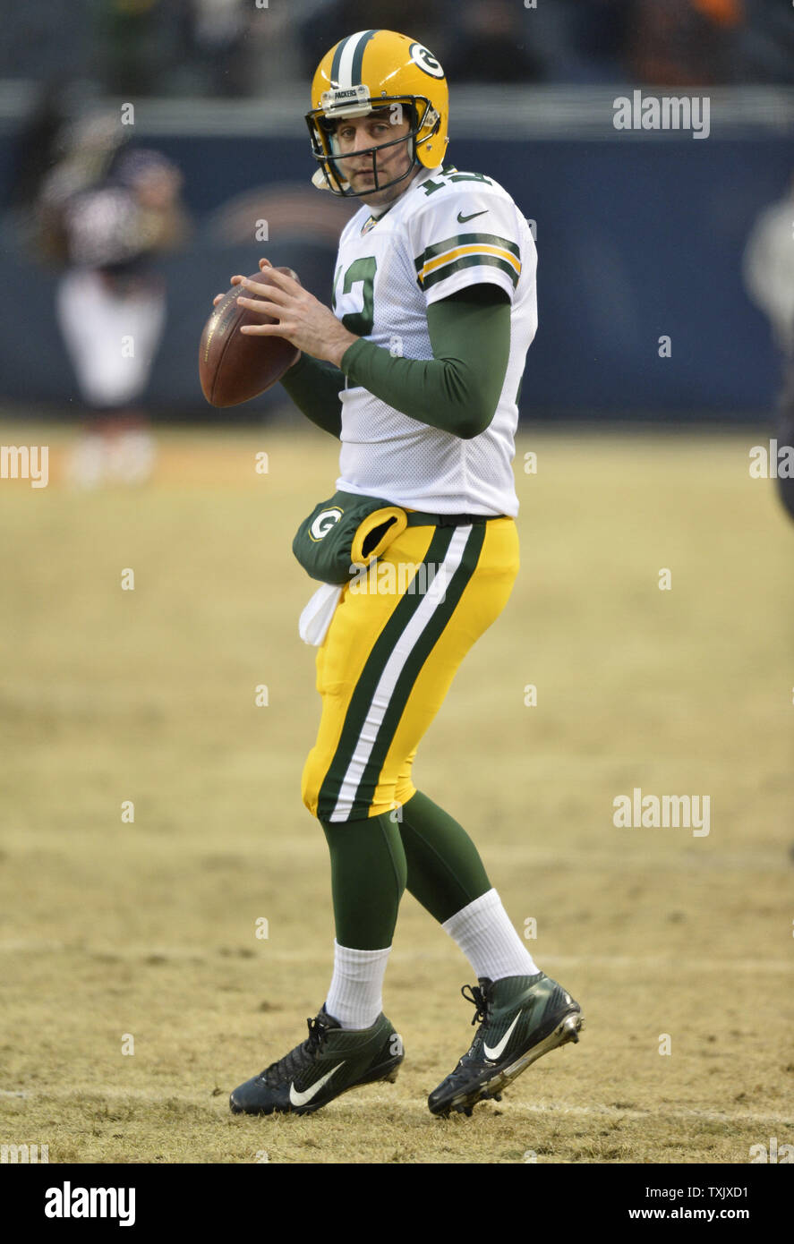 Green Bay Packers quarterback Aaron Rodgers throws during the first quarter  against the New England Patriots at Lambeau Field on November 30, 2014 in  Green Bay, Wisconsin. UPI/Brian Kersey Stock Photo - Alamy