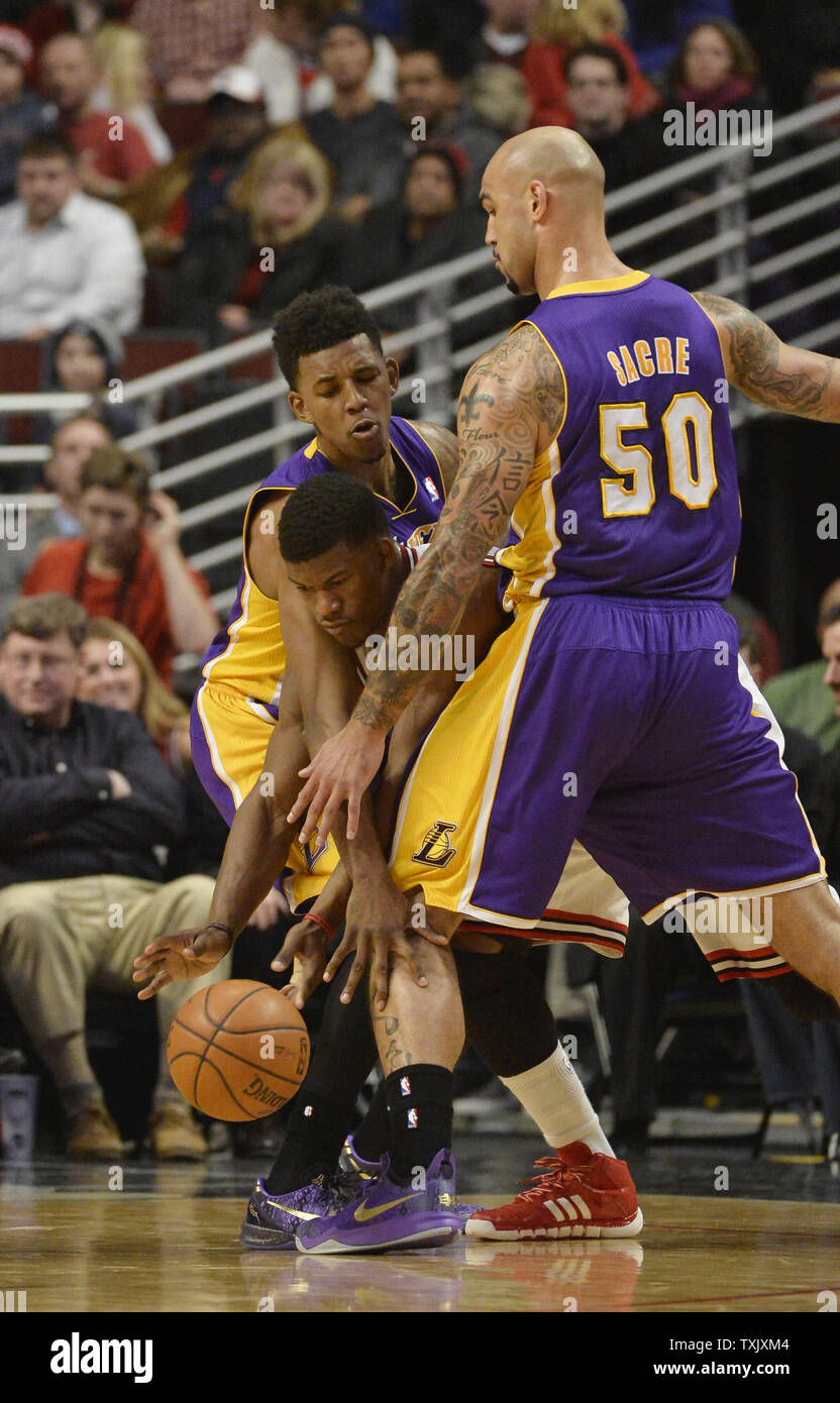 Los Angeles Lakers Forward Nick Young L And Center Robert Sacre