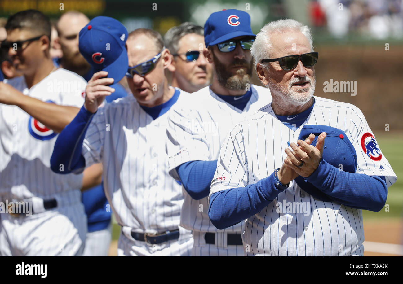 Chicago Cubs manager Joe Maddon looks on before a baseball game against