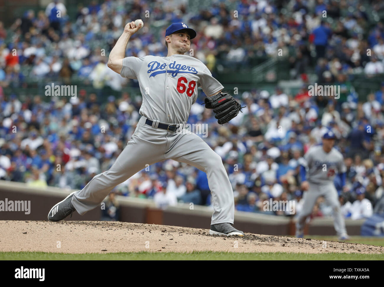 Los Angeles Dodgers starting pitcher Ross Stripling delivers against the Chicago Cubs in the fourth inning at Wrigley Field on April 25, 2019 in Chicago. Photo by Kamil Krzaczynski/UPI Stock Photo