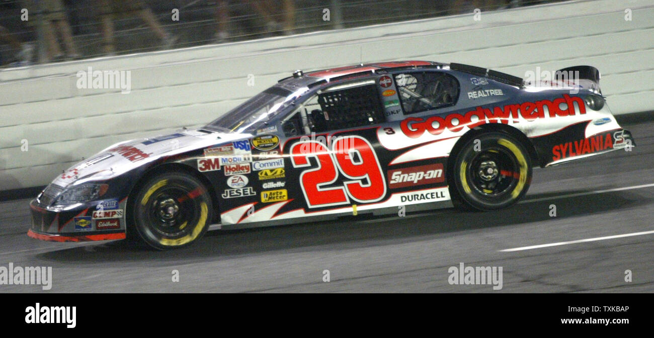 Kevin Harvick races the GM Goodwrench Chevrolet on the front stretch of the Coca-Cola 600 Nascar race at the Lowe's Motor Speedway in Concord, NC on May 29, 2005.   (UPI Photo/Nell Redmond) Stock Photo