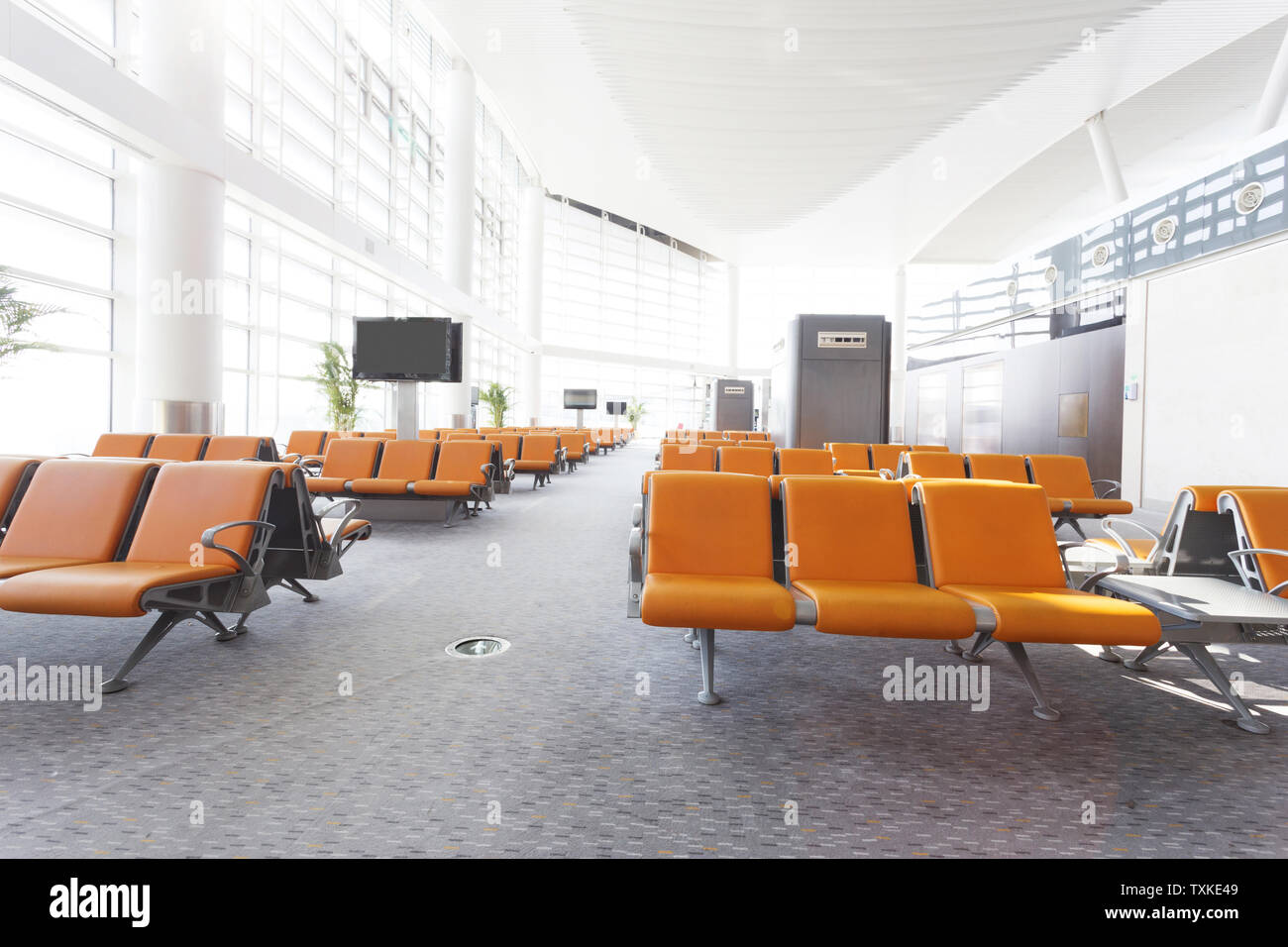 Modern airport design hall interior Stock Photo - Alamy