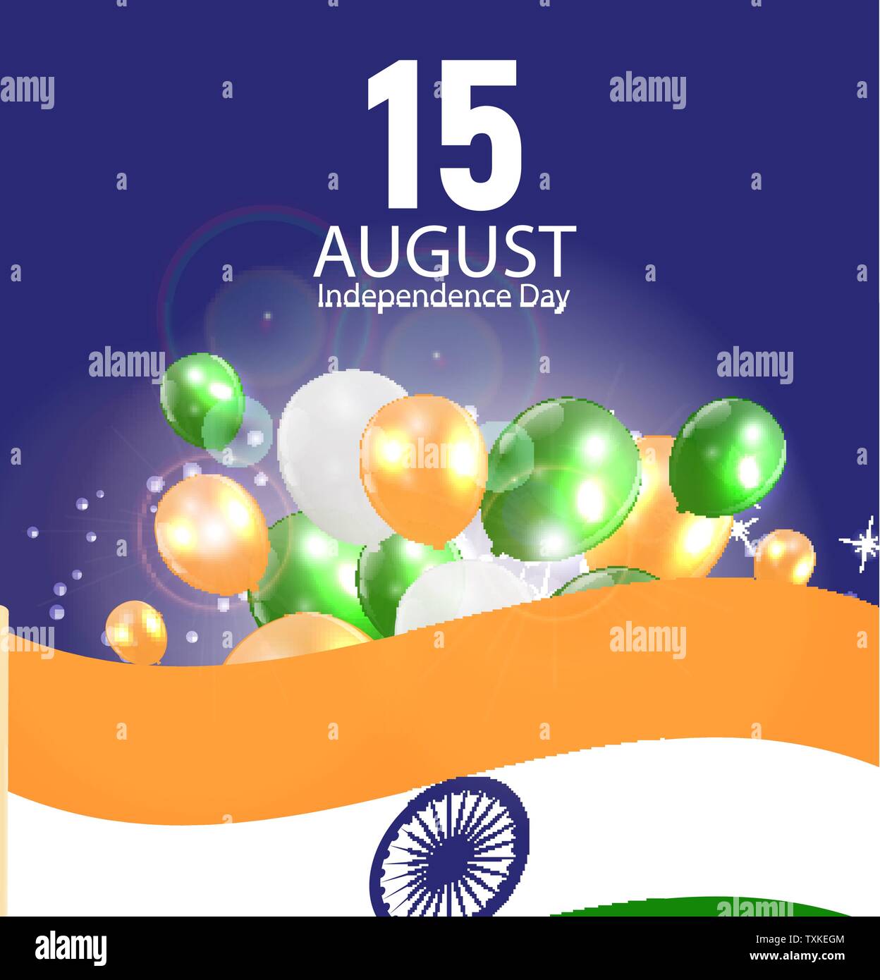 15th August India Independence Day celebration background. Vector ...
