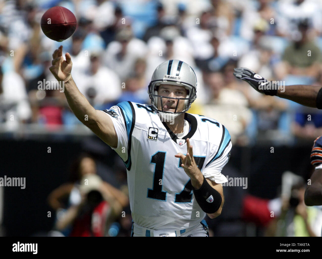 Carolina Panthers quarterback Jake Delhomme (17) passes against the ...
