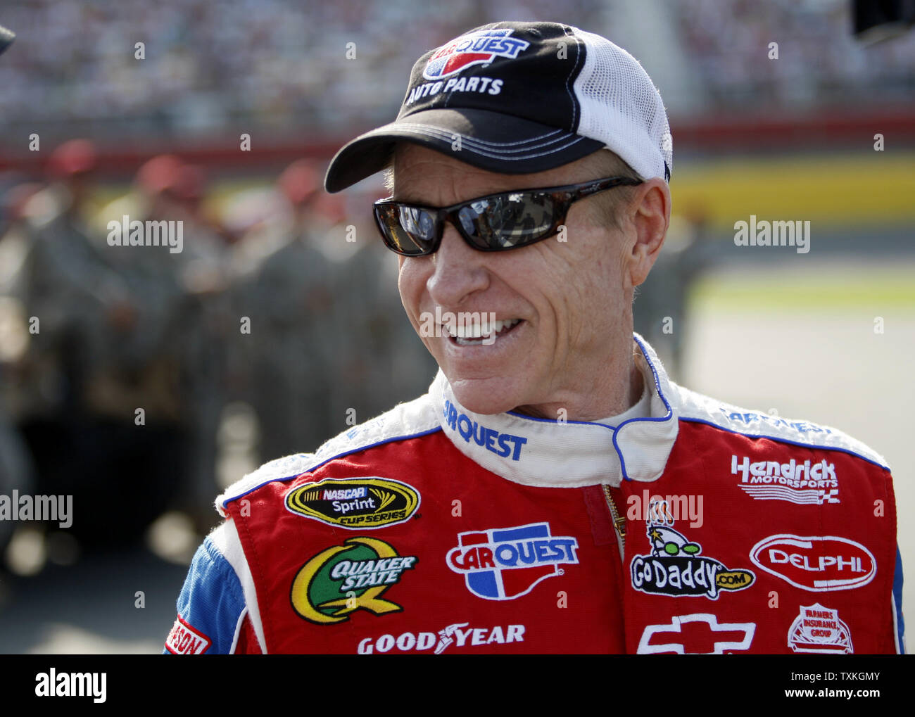 Race car driver Mark Martin before the NASCAR Coca-Cola 600 Race at the Charlotte Motor Speedway in Concord, North Carolina on May 29, 2011.    UPI/Nell Redmond . Stock Photo