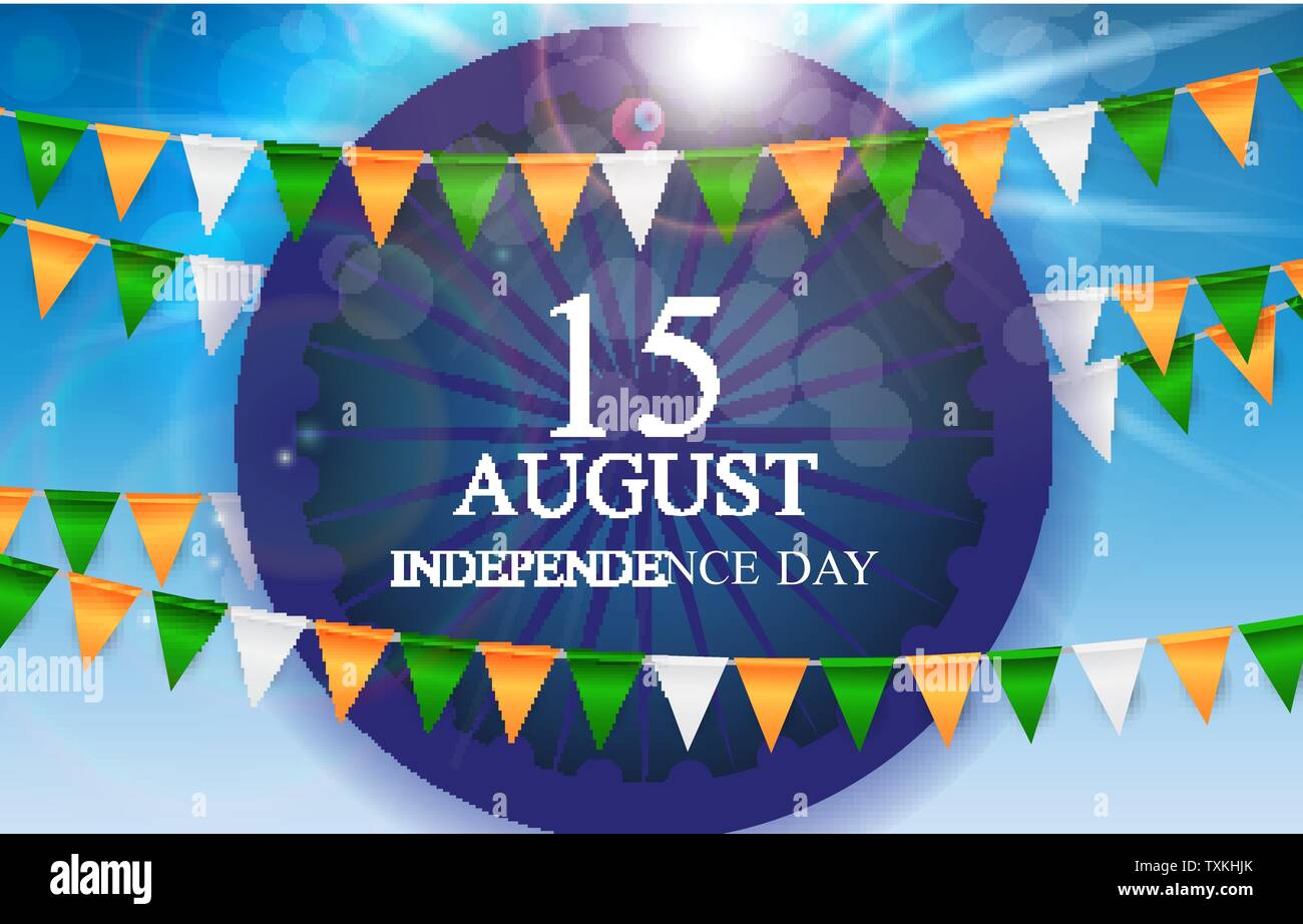 15th August India Independence Day celebration background. Vector ...