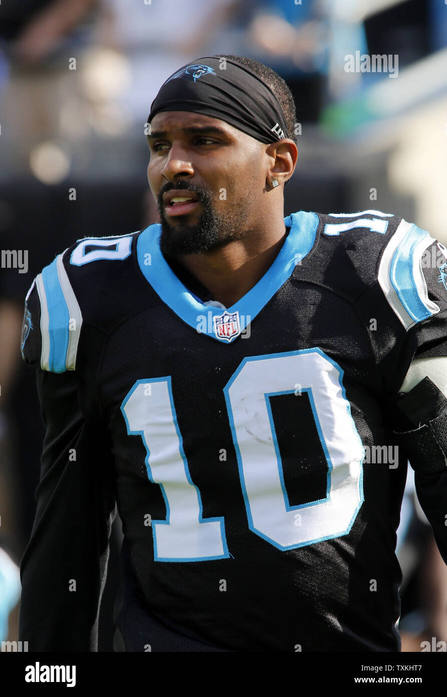 Carolina Panthers wide receiver Corey Brown stands on the field before a  game against the Atlanta Falcons in an NFL football game at Bank of America  Stadium in Charlotte, North Carolina on