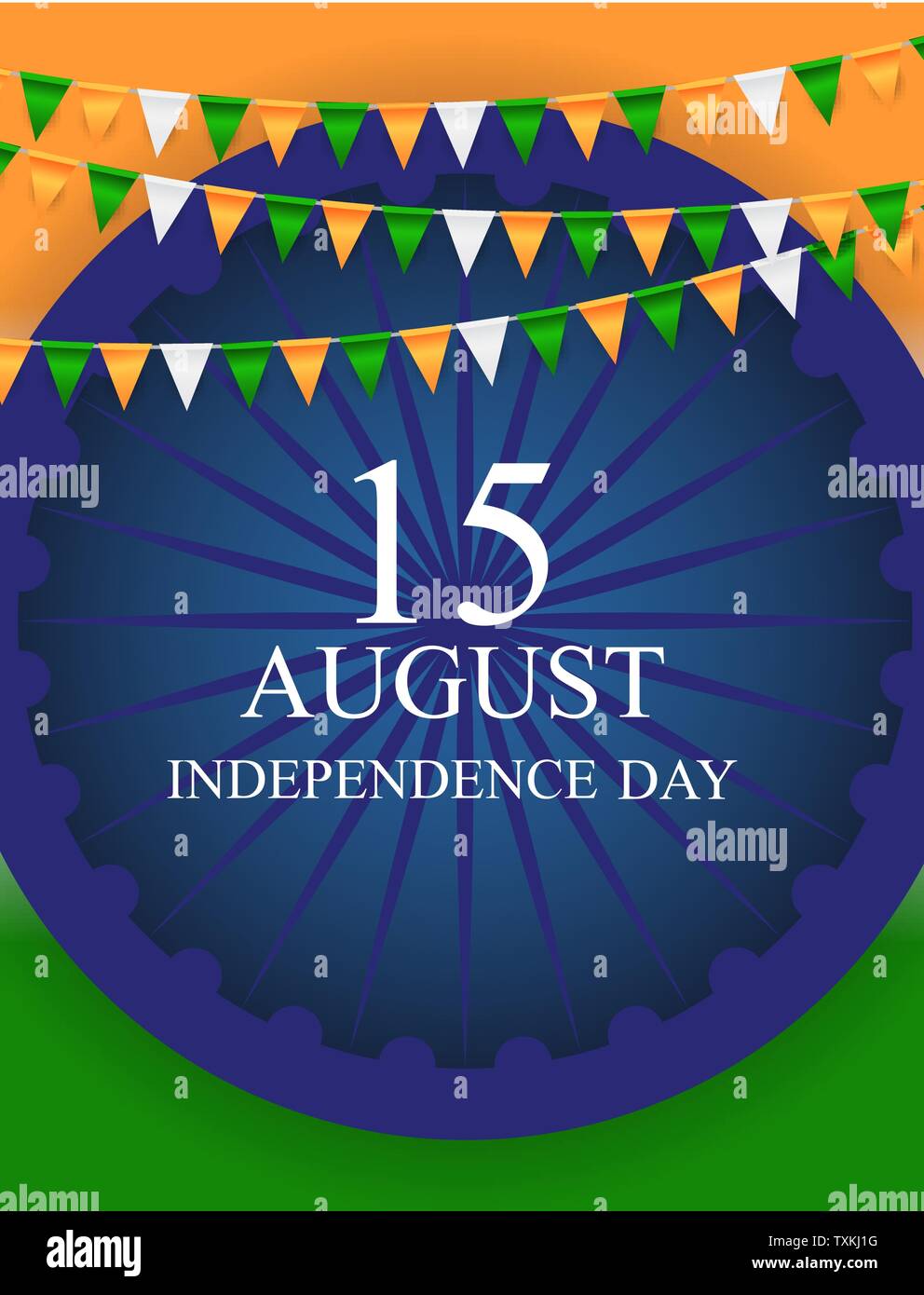 15th August India Independence Day celebration background. Vector ...