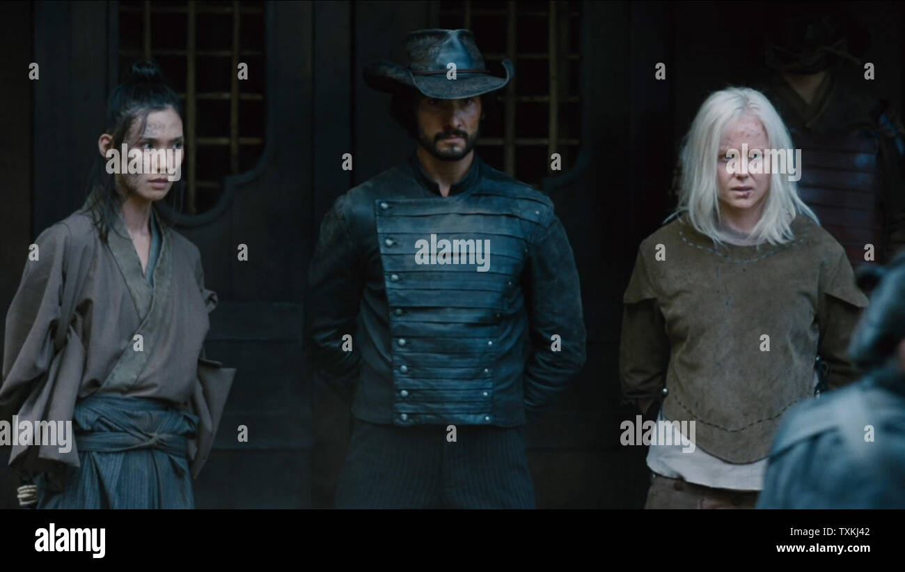 Los Angeles.CA.USA.  Tao Okamoto,Rodrigo Santoro and Ingrid Bolso Berdal   in a  scene in ©HBO TV Series, Westworld  (TV) (2018) (S2E6) Creators:Lisa Joy and Jonathan Nolan Source: Michael Crichton's film and script Westworld (1973). Sequel to Westworld season 1. Number of Seasons: 2 Second series of the new Westworld series from HBO. 2nd season premiered 22nd April 2018.   Ref:LMK112-SLIB010618-001 Supplied by LMKMEDIA. Editorial Only. Landmark Media is not the copyright owner of these Film or TV stills but provides a service only for recognised Media outlets. pictures@lmkmedia.com Stock Photo