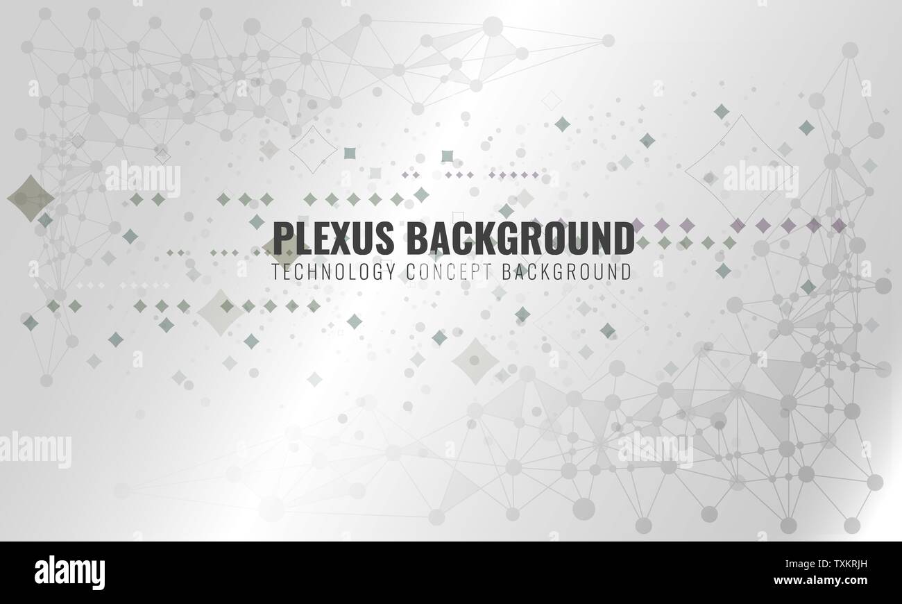 Abstract plexus background with connected lines and dots. Wave flow for ...