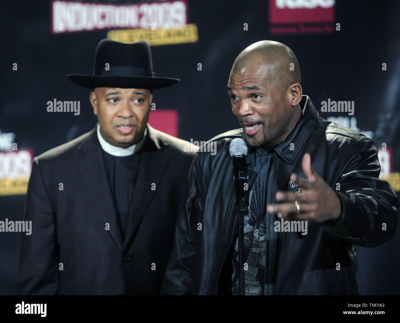 Inductees Joseph "Rev Run" Simmons (L) and Darryl "D.M.C." McDaniels, 2