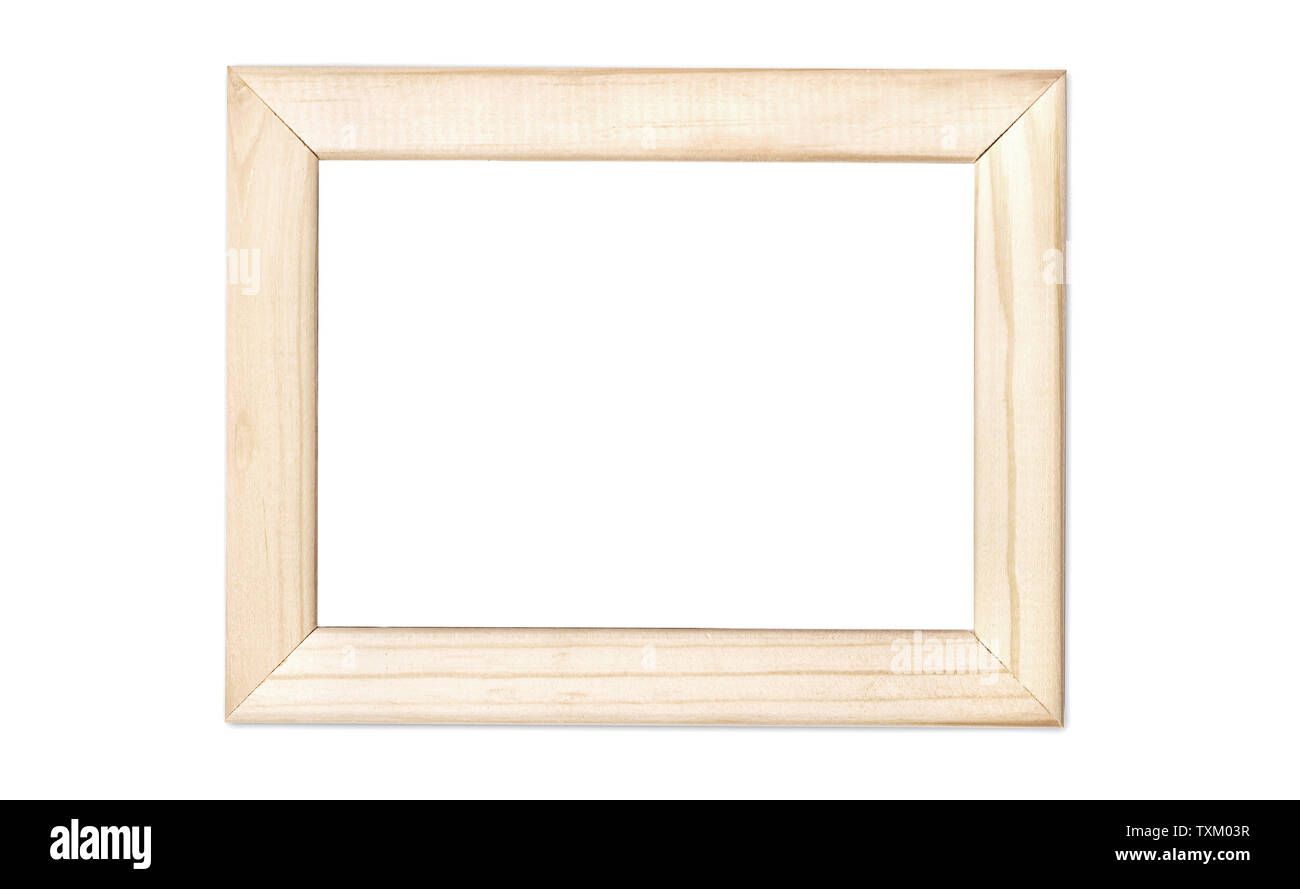 Wooden pine empty picture frame isolated on white background Stock ...