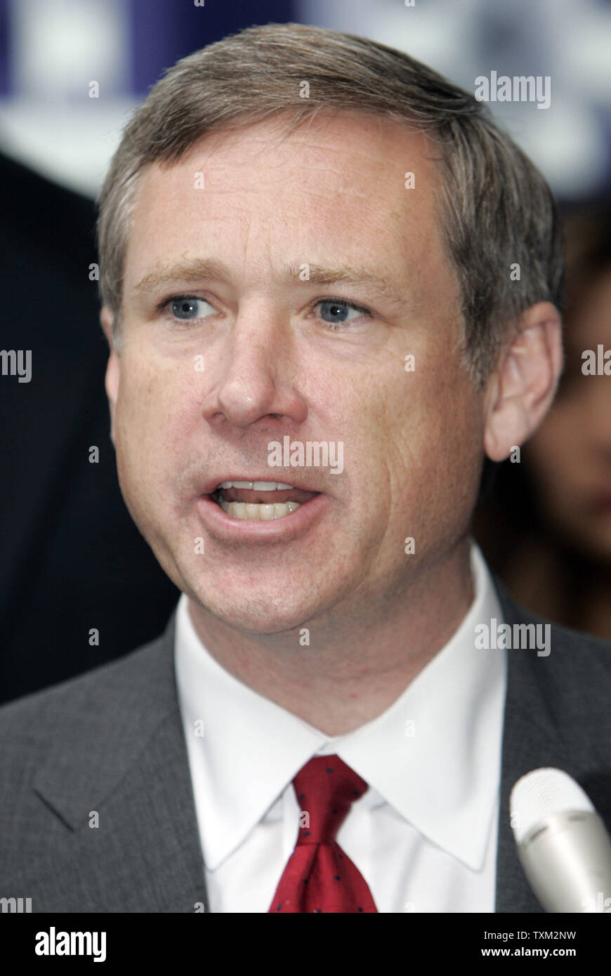 U.S. Senate candidate Mark Kirk (R-IL) speaks to supporters during a campaign stop with other members of the Illinois Republican ticket at Willard Airport in Champaign, IL., November 1, 2010.  UPI Photo/Mark Cowan Stock Photo