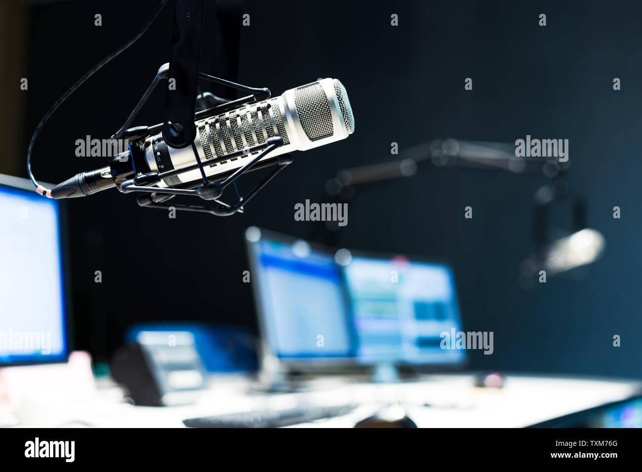 Modern equipment in broadcast studio Stock Photo Alamy