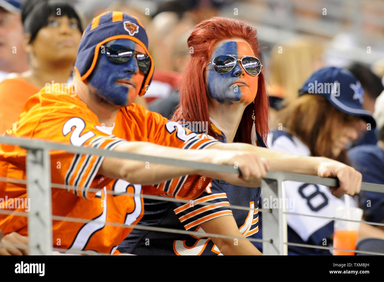 Chicago Bears fans watch as the Dallas Cowboys host the Chicago Bears at Cowboys  Stadium in Arlington, Texas on October 1, 2012. UPI/Michael Prengler Stock  Photo - Alamy