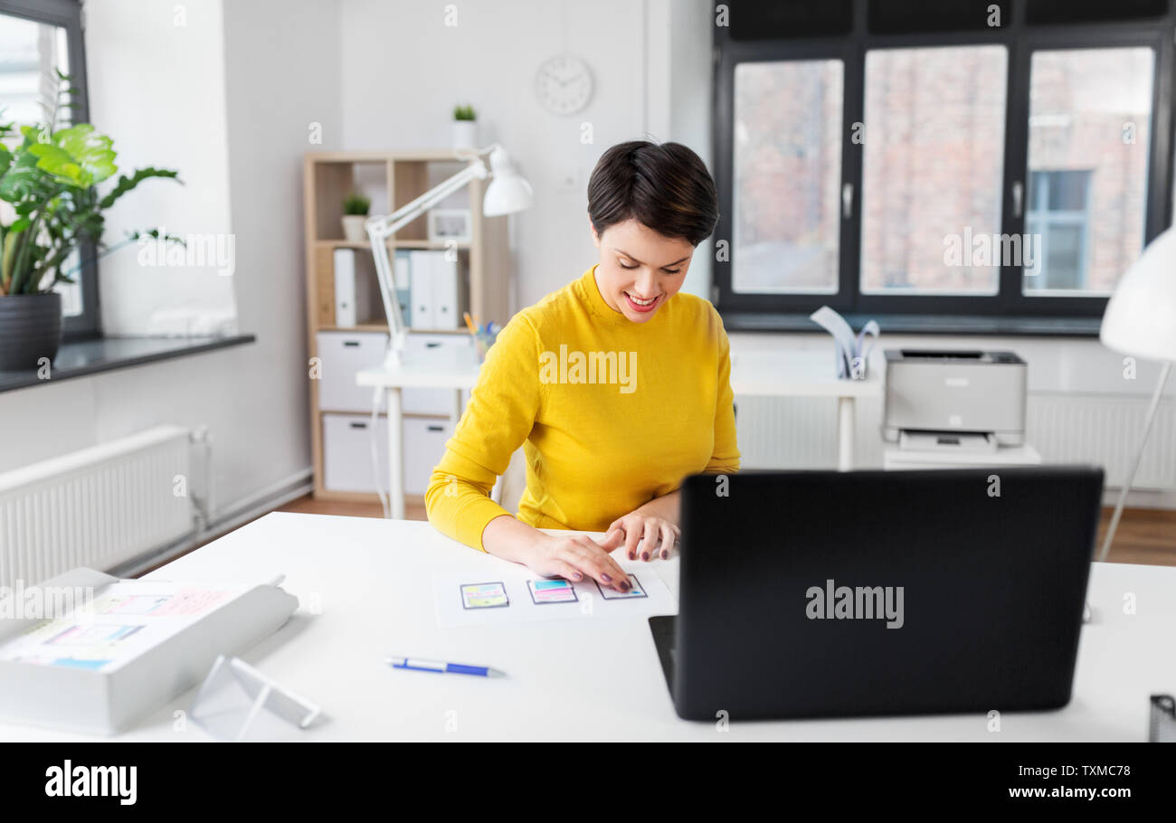 ui designer working on user interface at office Stock Photo