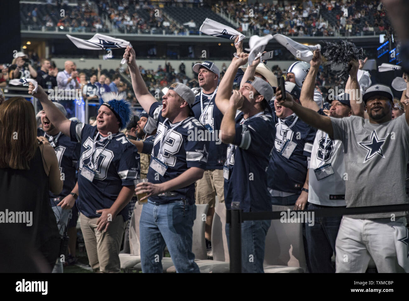 Dallas Cowboys fans cheer during the 2018 NFL Draft at AT&T Stadium in  Arlington, Texas on April 26, 2018. Photo by Sergio Flores/UPI Stock Photo  - Alamy