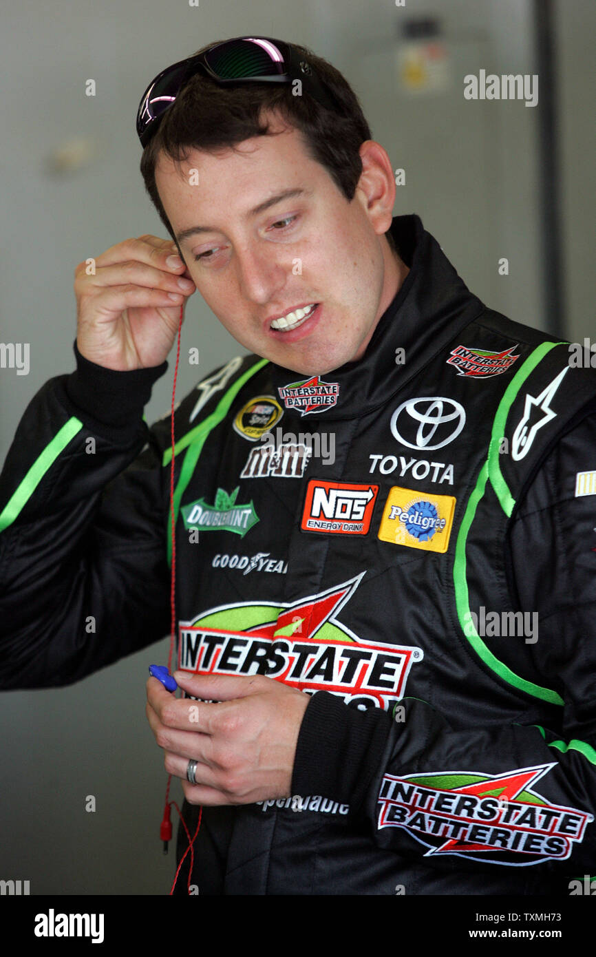 Kyle Busch readies himself for Coke Zero 400 practice to begin at