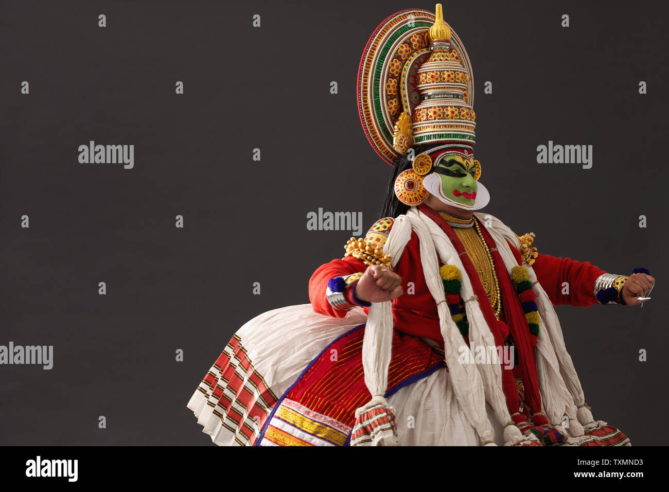 Indian kathakali dancer performing Stock Photo