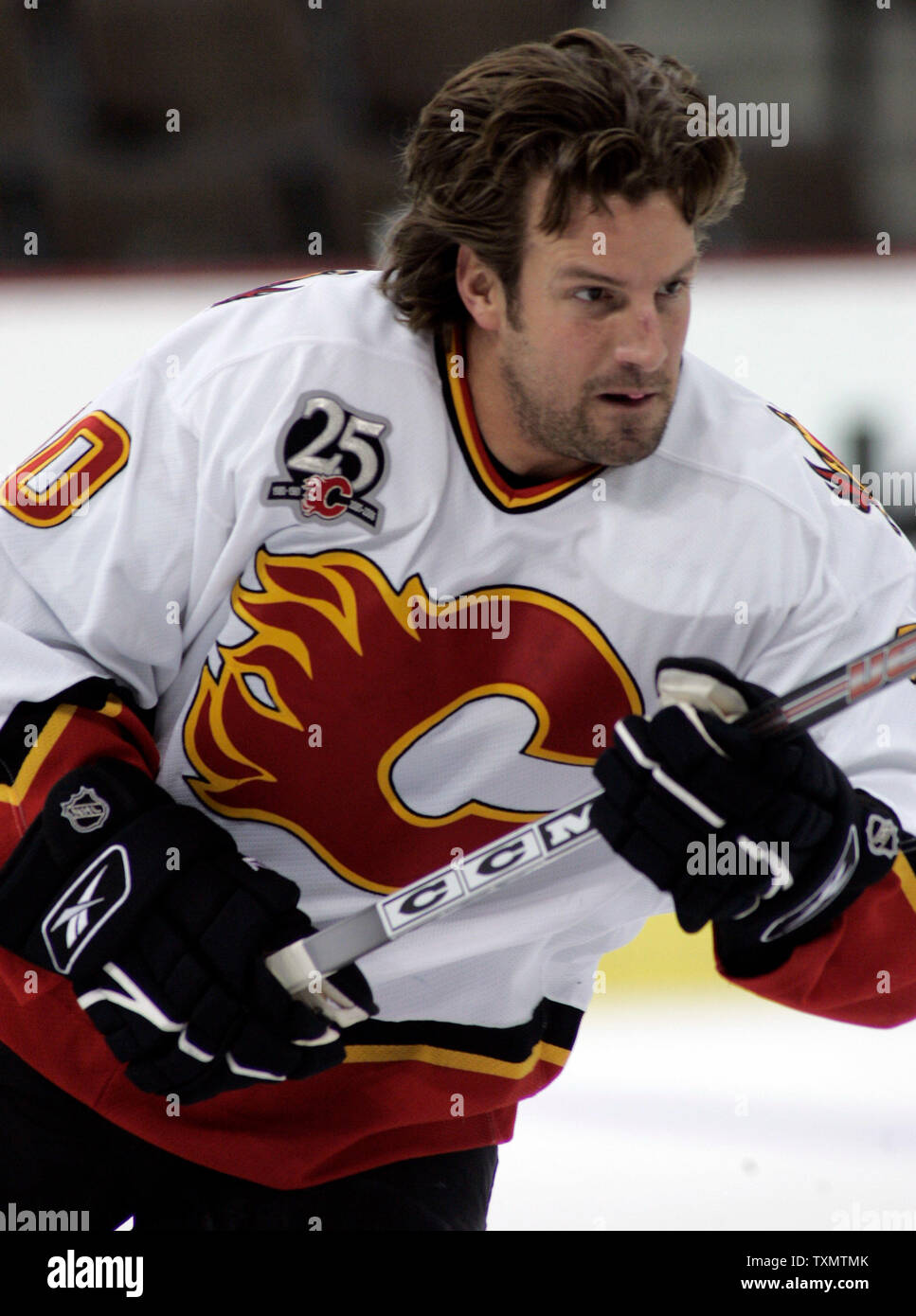 2005-06 Tony Amonte Game Worn Calgary Flames Jersey. Hockey, Lot #81637