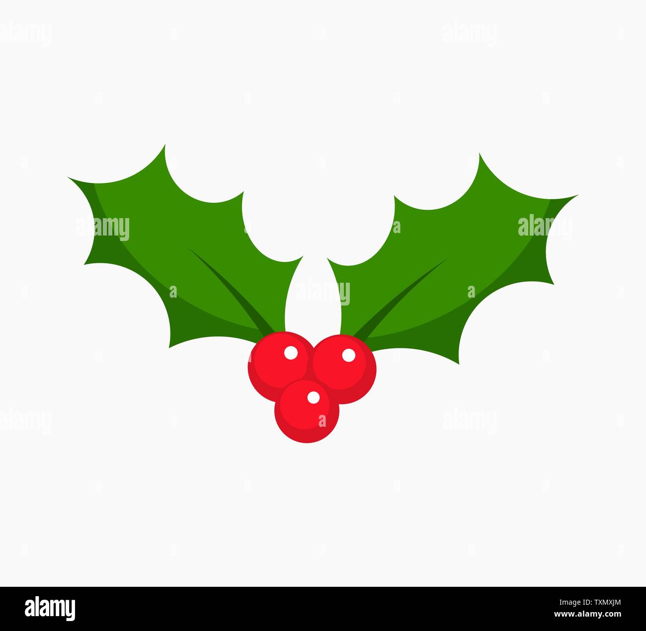 Christmas plant symbol holly berry icon. Vector illustration Stock ...