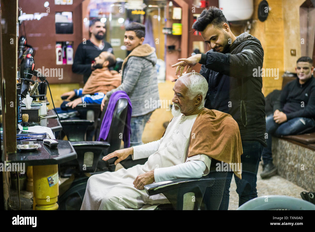Hairdresser in the Amman, Jordan Stock Photo Alamy