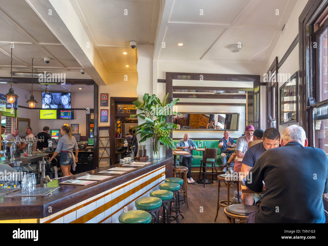 Public bar of the Glenmore Hotel, The Rocks, Sydney, Australia Stock Photo