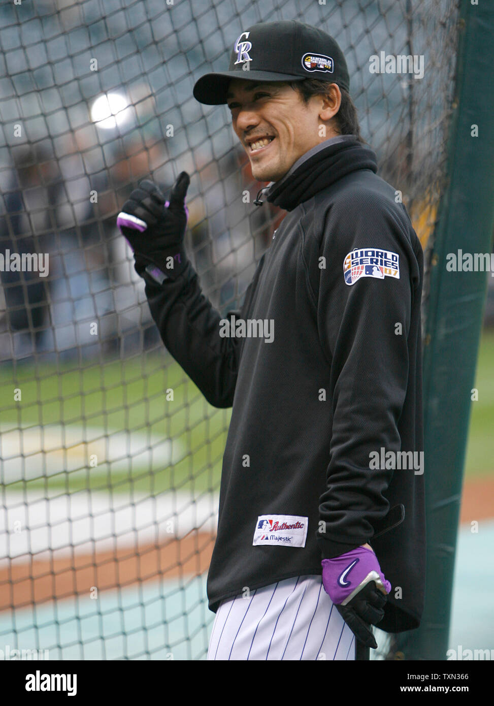 Colorado Rockies second baseman Kazuo 