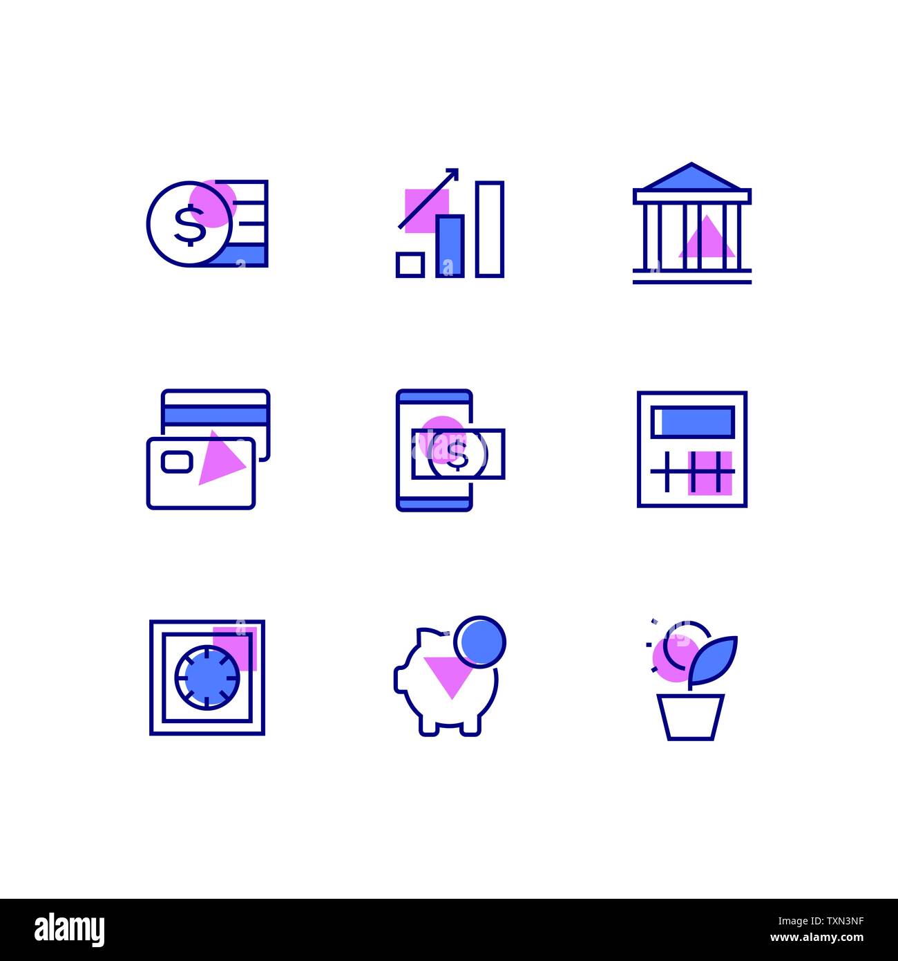 Business and finance - line design style icons set Stock Vector Image ...