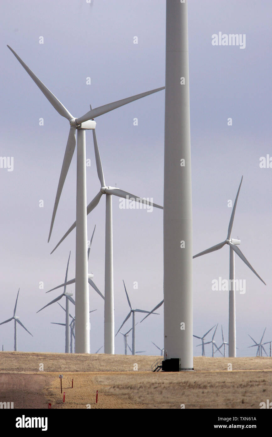 Wind turbines standing 20stories tall with rotor spread of 200 feet