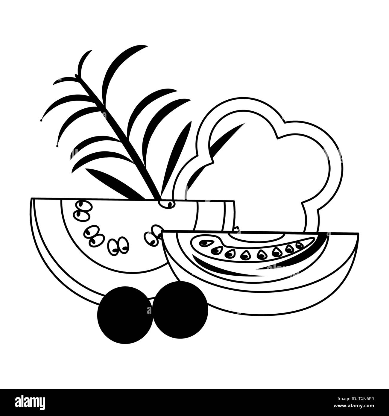 Vegetables fresh and healthy food in black and white Stock Vector Image ...