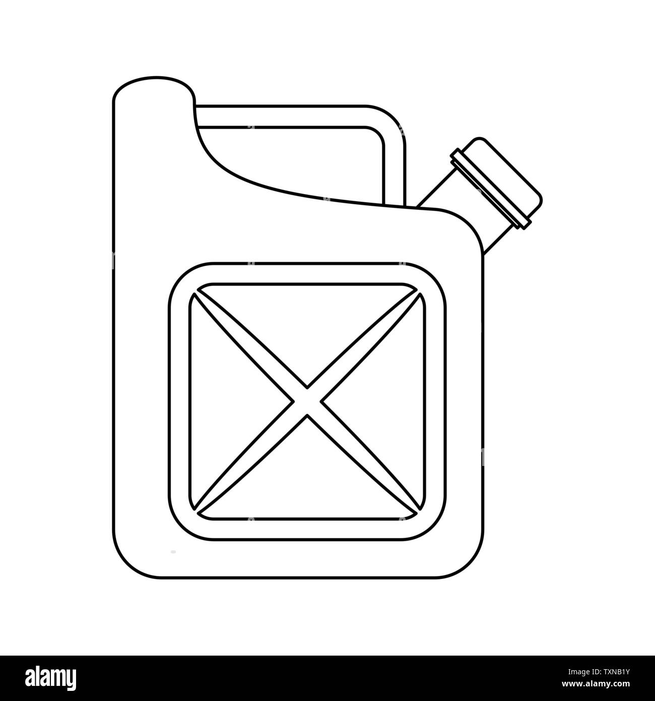 Fuel can isolated symbol cartoon in black and white Stock Vector Image