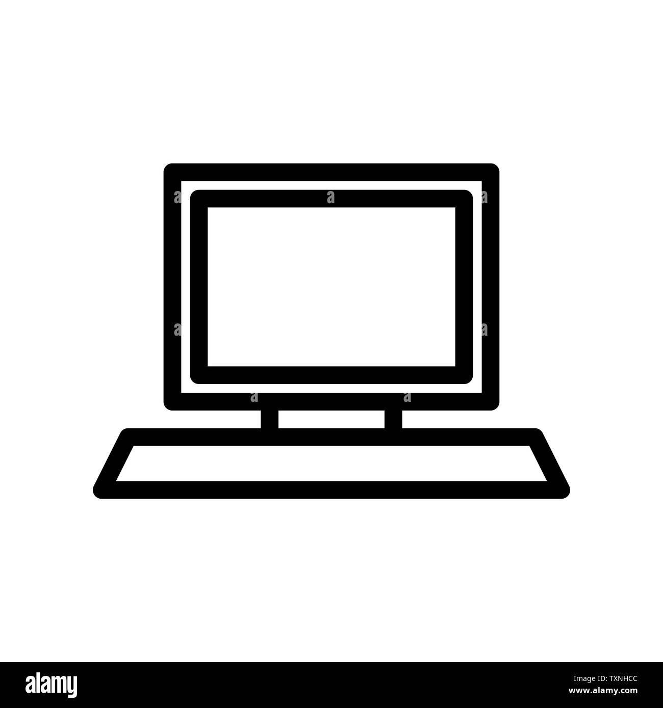 monitor desktop computer logo or icon illustration Stock Photo - Alamy