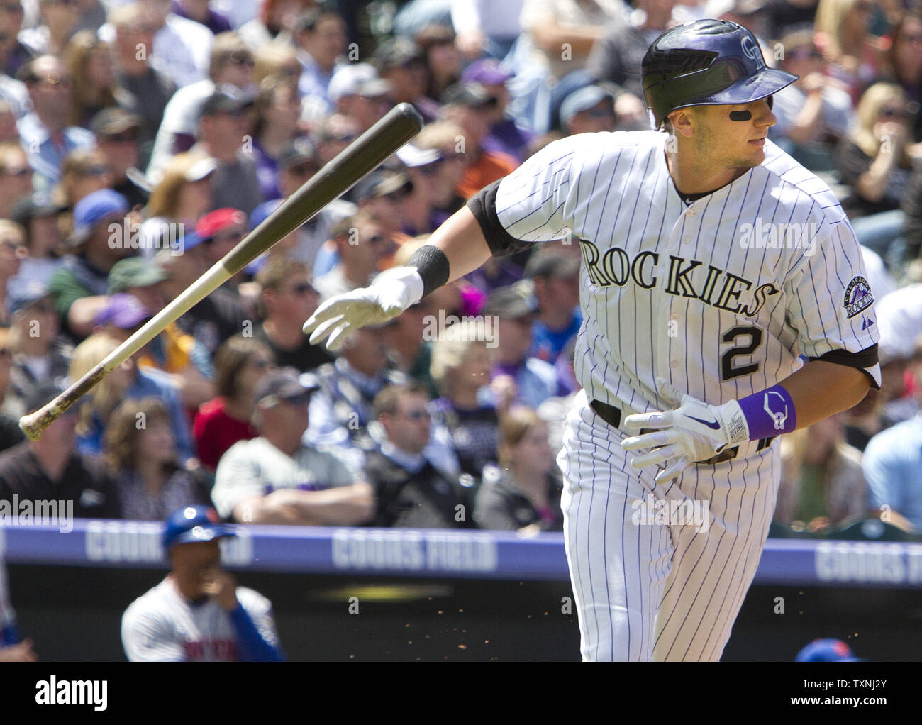 Colorado Rockies' Troy Tulowitzki at bat during Game 4 of the baseball  World Series Sunday, Oct. 28, 2007, at Coors Field in Denver. (AP  Photo/David J. Phillip Stock Photo - Alamy