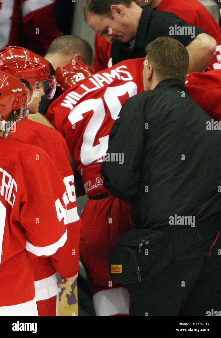 Detroit Red Wings Center Jason Williams Is Helped To The