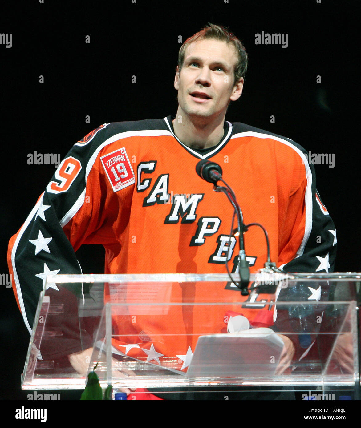 Jersey Of Nick Lidstrom Photos and Premium High Res Pictures